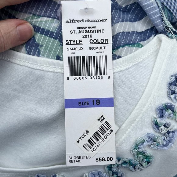 Alfred Dunner Floral 2 Piece Floral Button‎ Down With Tank Size 18 - NEW - Picture 6 of 7